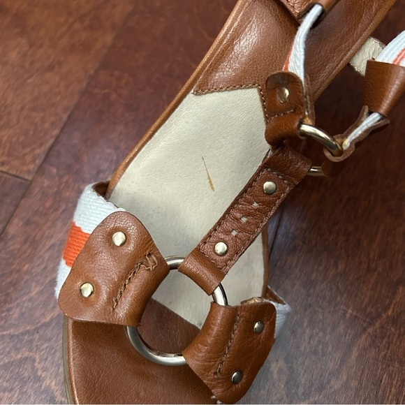 Michael Michael Kors Seaport T-Strap Brown and Orange Women's Heels, Size 8 - Picture 8 of 13